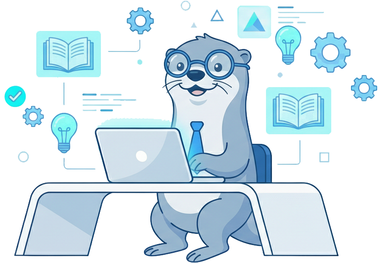 Smart Otter Learning Illustration